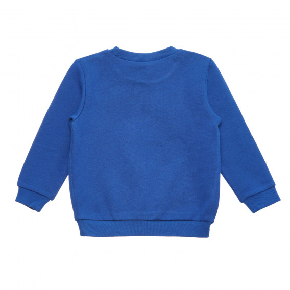 Set de bluză din bumbac cu mâneci lungi și pantaloni pentru bebeluși, albastru Benetton 237899 3