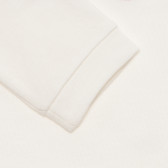 Bluză din bumbac cu inscripție 3D KISS, albă Benetton 237904 2
