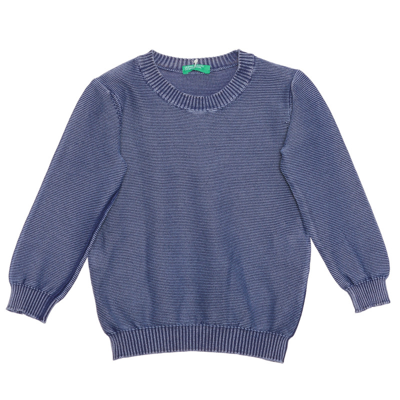 Pulover de bumbac cu tricot elastic la capăt pentru bebeluși, albastru  237935