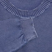 Pulover de bumbac cu tricot elastic la capăt pentru bebeluși, albastru Benetton 237936 2