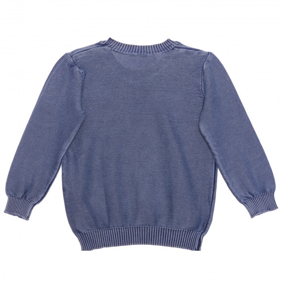 Pulover de bumbac cu tricot elastic la capăt pentru bebeluși, albastru Benetton 237937 4