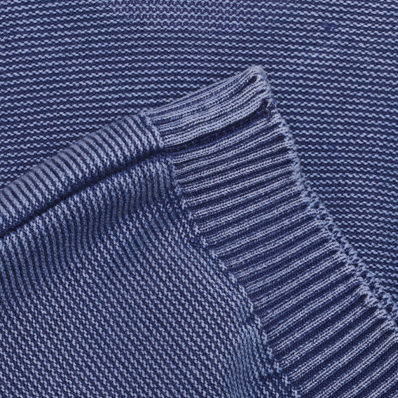 Pulover de bumbac cu tricot elastic la capăt pentru bebeluși, albastru Benetton 237938 3