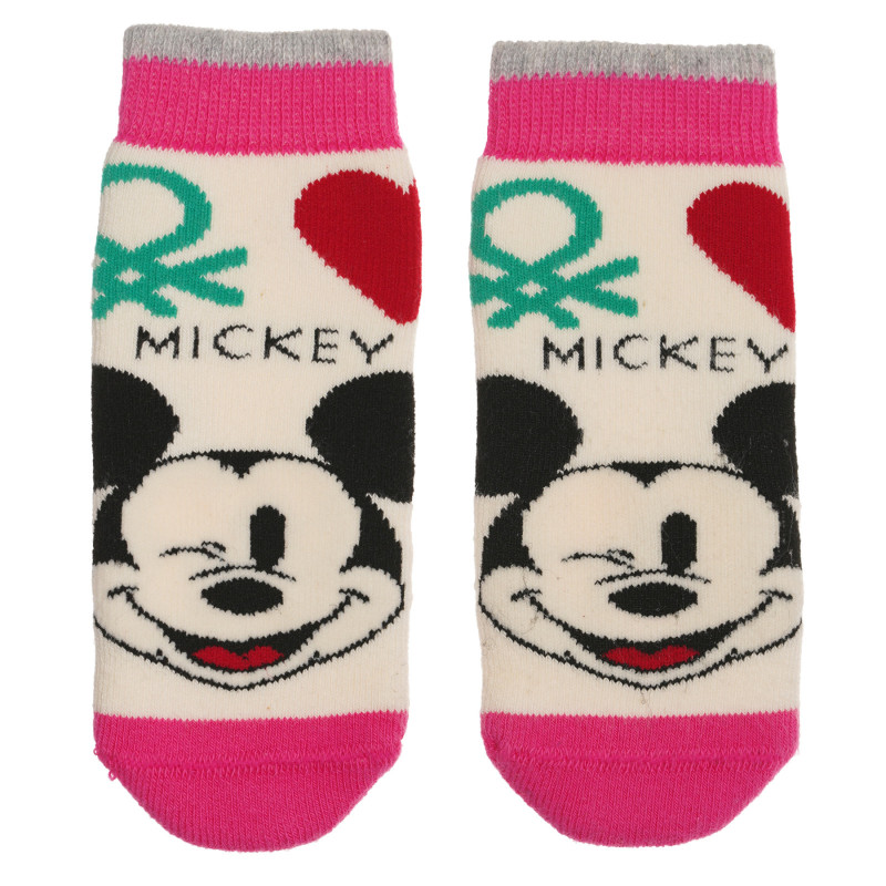 Șosete pentru bebeluși Mickey Mouse în alb și roz  238075