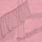 Bluză din bumbac cu mâneci lungi și bucle, roz Benetton 238099 2