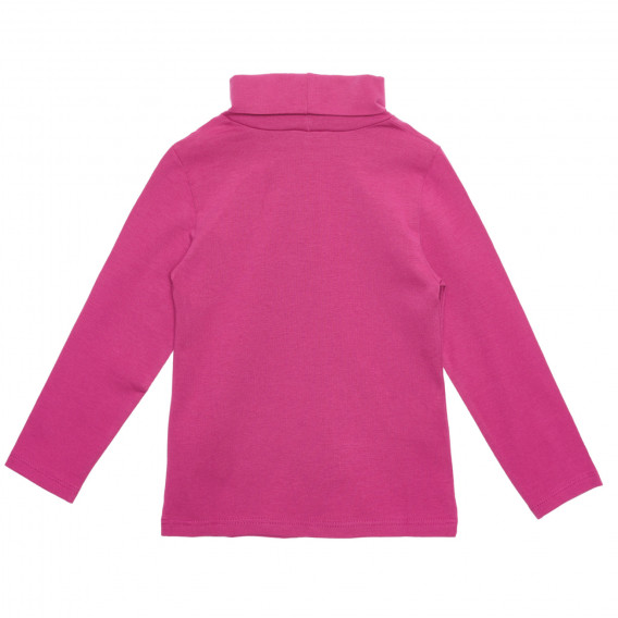 Bluză cu guler înalt din bumbac cu logo-ul mărcii pentru bebeluși, roz Benetton 238118 4