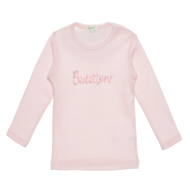 Bluză din bumbac cu numele de marcă pentru bebeluși, roz  238120