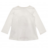 Bluză cu mâneci lungi și imprimeu cu aplicație pentru bebeluși, albă Benetton 238136 4