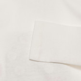 Bluză cu mâneci lungi și imprimeu cu aplicație pentru bebeluși, albă Benetton 238137 2