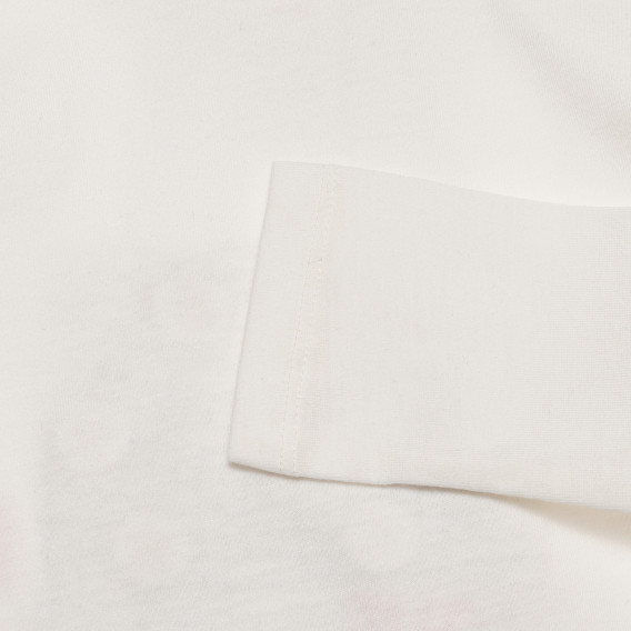 Bluză cu mâneci lungi și imprimeu cu aplicație pentru bebeluși, albă Benetton 238137 2
