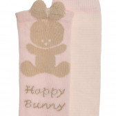 Set de două perechi de șosete Happy Bunny, roz Benetton 238157 3