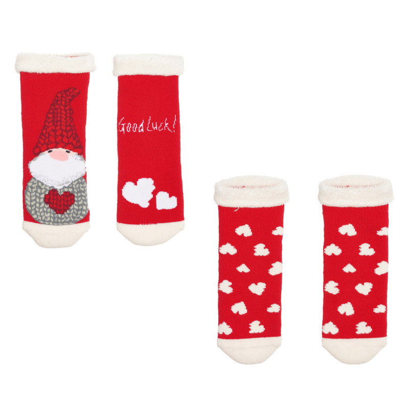 Set de două perechi de șosete cu motive de Crăciun pentru bebeluși, roșu  238172