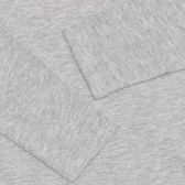 Bluză din bumbac cu mâneci lungi și aplicație de paiete, în gri Benetton 238175 3