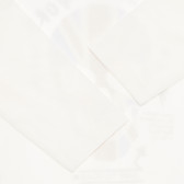 Bluză din bumbac cu mâneci lungi și imprimeu, în alb Benetton 238230 3