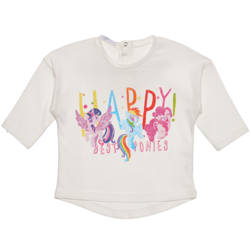 Bluza din bumbac cu imprimeu pentru bebeluși, de culoare albă  238260