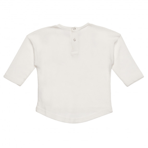 Bluza din bumbac cu imprimeu pentru bebeluși, de culoare albă Benetton 238261 4