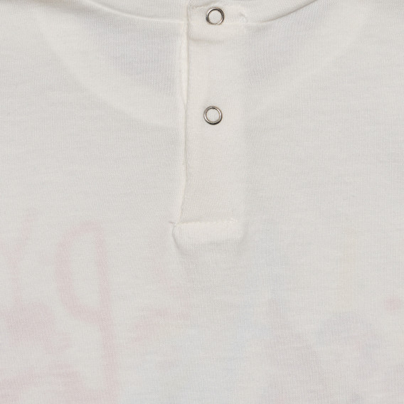 Bluza din bumbac cu imprimeu pentru bebeluși, de culoare albă Benetton 238262 2