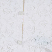 Rochie din dantelă de bumbac cu volane pentru bebeluși, albă Benetton 238369 3