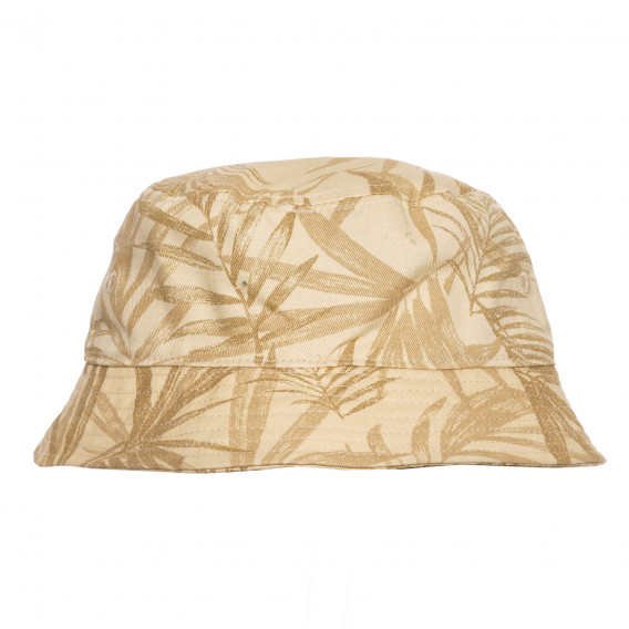 Pălărie din bumbac cu imprimeu cu frunze de palmier, bej Benetton 238394 