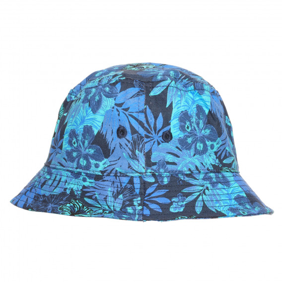 Pălărie de bumbac cu imprimeu floral pentru bebeluș, albastră Benetton 238399 