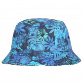 Pălărie de bumbac cu imprimeu floral pentru bebeluș, albastră Benetton 238401 3