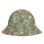 Pălărie din bumbac cu imprimeu floral, verde închis Benetton 238402 
