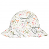 Pălărie din bumbac cu imprimeu floral, alb Benetton 238404 