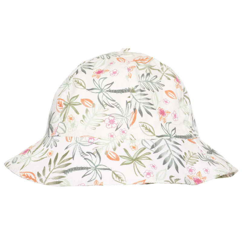 Pălărie din bumbac cu imprimeu floral, alb  238404