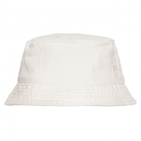Pălărie simplă din bumbac cu sigla mărcii, albă Benetton 238417 
