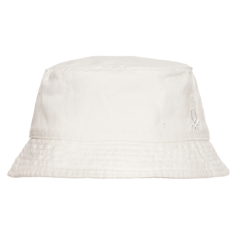 Pălărie simplă din bumbac cu sigla mărcii, albă  238417