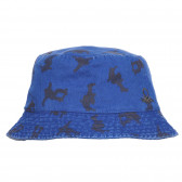 Pălărie din denim cu imprimeu grafic și logo-ul mărcii, albastru închis Benetton 238423 