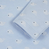 Bluză din bumbac cu imprimeu balene mici pentru bebeluș, albastru deschis Benetton 238474 2