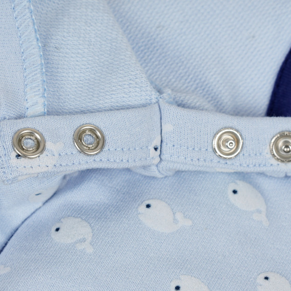 Bluză din bumbac cu imprimeu balene mici pentru bebeluș, albastru deschis Benetton 238475 3