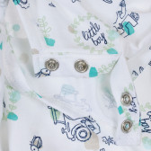 Bluză din bumbac cu imprimeu figural pentru bebeluși, albă Benetton 238479 3