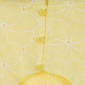 Rochie din bumbac cu mâneci scurte și volane pentru bebeluși, galbenă Benetton 238487 3