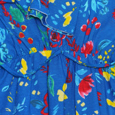 Rochie din bumbac cu imprimeu de ananas, albastru deschis Benetton 238548 3