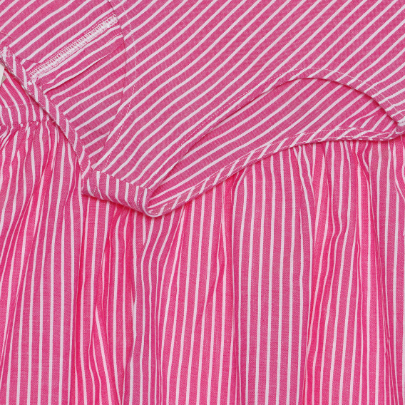 Rochie cu dungi, elastic, fără mâneci, din bumbac, roz Benetton 238576 3