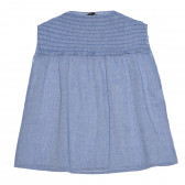 Bluză din bumbac fără mâneci cu bustieră elastică, albastru Sisley 238585 