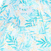Tunică din bumbac cu imprimeu frunze de palmier, albă Benetton 238624 2
