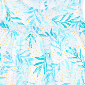 Tunică din bumbac cu imprimeu frunze de palmier, albă Benetton 238627 4