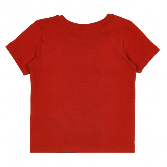 Tricou din bumbac organic cu imprimeu grafic pentru bebeluși, roșu Name it 238900 4