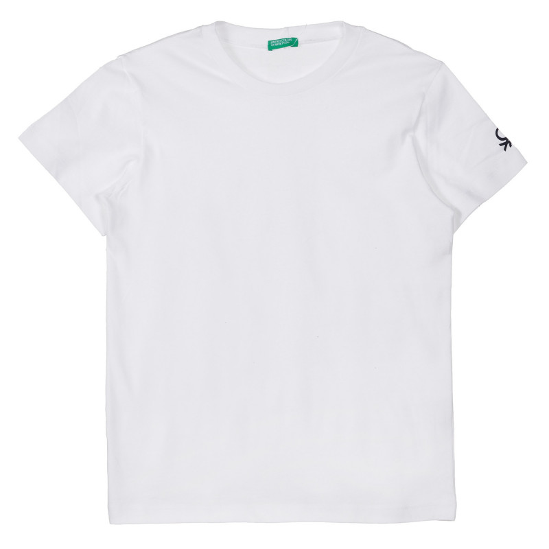 Tricou din bumbac cu sigla mărcii în alb  239069