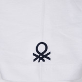 Tricou din bumbac cu sigla mărcii în alb Benetton 239070 2