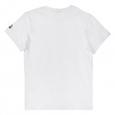 Tricou din bumbac cu sigla mărcii în alb Benetton 239072 4