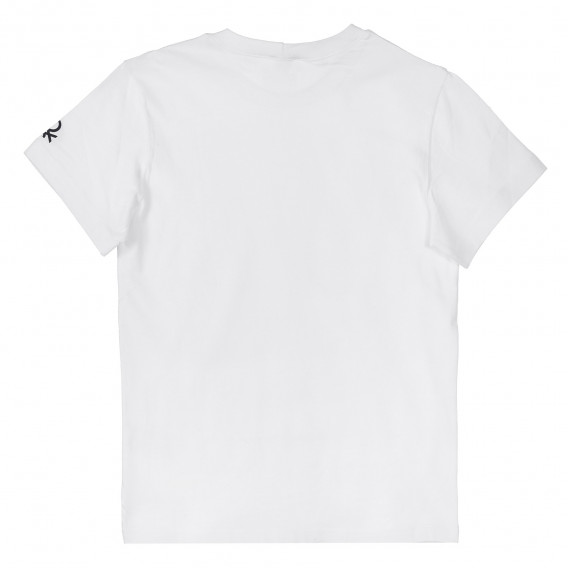 Tricou din bumbac cu sigla mărcii în alb Benetton 239072 4