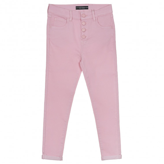Pantaloni fit cu tiv pliat, roz Guess 239085 