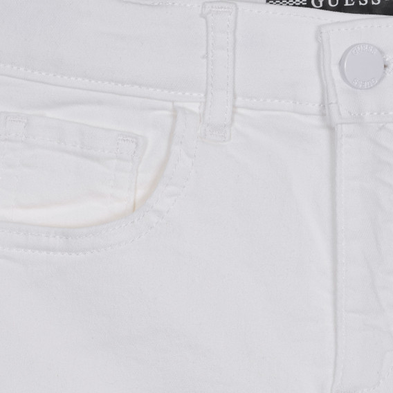 Pantaloni scurți din denim, albi Guess 239091 2