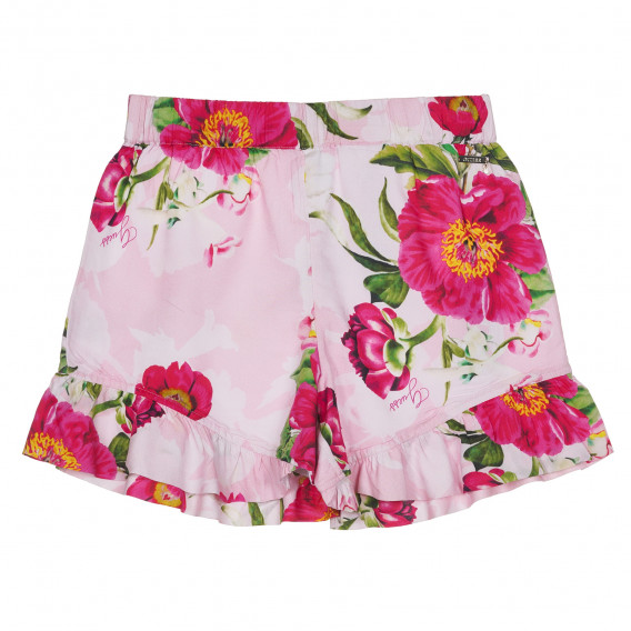 Pantaloni scurți cu volanase și imprimeu floral, roz Guess 239115 4