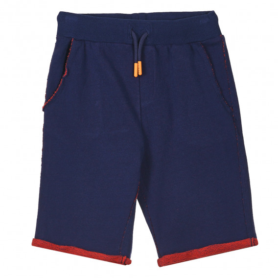 Pantaloni scurți din bumbac cu detalii portocalii, albaștri Guess 239120 
