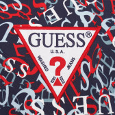 Bluză din bumbac cu imprimeu și logo marcă, albastru închis Guess 239204 2