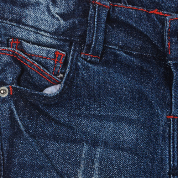 Jeans scurți din bumbac cu aspect uzat pentru bebeluș, albastru Idexe 239268 3